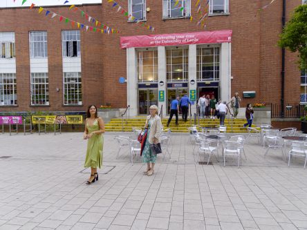 Maddie and Karena out side the students union building.