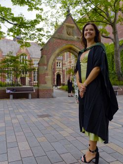 Maddie near the archway.