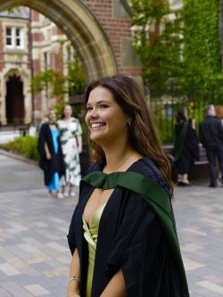 Maddie near the archway.